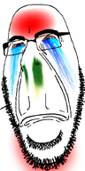 crying eyebags frown frowning glasses ill mucus no_background sad sick soyjak stubble subvariant:hornyson tear transparent_background variant:cobson white_skin wrinkles // 409x819 // 167.2KB