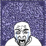 ai_art antialiased artificial_intelligence closed_eyes crying keith_haring open_mouth painting soyjak stubble unfinished_painting_(keith_haring) variant:rupturejak // 941x951 // 279.7KB