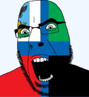 animal belgorod bird eagle flag flag:belgorod full_head glasses hair lion looking_to_the_right oblast open_mouth russia soyjak stubble teeth text transparent transparent_background variant:cobson // 721x789 // 46.9KB