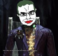 batman:_arkham_asylum batman_(series) clothes dc_comics green_hair joker_(dc) lipstick subvariant:chudjak_front variant:chudjak video_game // 662x635 // 404.4KB