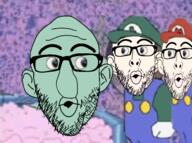 3soyjaks cartoon ear glasses green_skin large_nose malleo mario soyjak squidward stubble thick_eyebrows variant:nojak weegee white_skin youtube ytp // 972x722 // 608.4KB