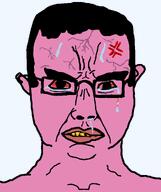 anger_mark angry bloodshot_eyes crying ear hair leaking pink_skin remastered rotten_teeth series:pink_rage subvariant:chudjak_front sweating teeth variant:chudjak vein yellow_teeth // 840x1000 // 30.2KB