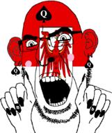 bbc blush brandenburg eagle ear facial_mark flag flag:brandenburg forehead_mark germany glasses hair hand nose_piercing nose_ring open_mouth painted_nails queen_of_spades soyjak stubble subvariant:slutson subvariant:spadeson tattoo variant:cobson // 723x861 // 130.6KB