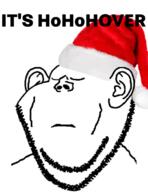 closed_eyes closed_mouth clothes ear frown hat its_over pun sad santa_hat soyjak stubble text variant:impish_soyak_ears // 479x622 // 177.3KB
