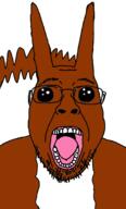 animal brown_skin ear glasses oh_my_god_she_is_so_attractive open_mouth soyjak squirrel stubble tail variant:bernd // 1080x1785 // 251.0KB