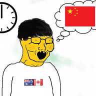 animated asian australia canada china clothes country flag flag:australia flag:canada flag:china hair open_mouth rent_free small_eyes soyjak speech_bubble star_(symbol) variant:soyak yellow yellow_skin yellow_teeth // 600x450 // 105.5KB