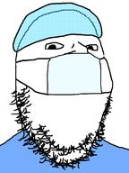clothes doctor facemask hairnet hat soyjak stubble surgeon variant:gapejak // 600x800 // 46.5KB