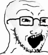 agreeing animated glasses open_mouth soyjak stubble variant:soyak // 200x229 // 879.9KB