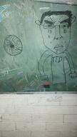 board button chalkboard closed_mouth crying glasses hair picture real_life sonnenrad t-shirt text ttd variant:chudjak // 4000x2250 // 3.5MB