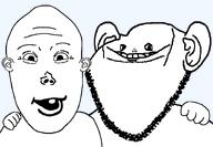 ear hand no_more_brother_wars one_tooth smile soyjak stubble subvariant:quimpish_quoyak_stears variant:impish_soyak_ears variant:vlodson // 1463x1011 // 162.7KB