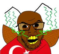 angry antenna cockroach country cross_eyed derp flag flag:turkiye glasses meta:ai_generated meta:tagme open_mouth roach soyjak stink_lines stubble turk turkiye turkroach tvrkaryan variant:feraljak // 1024x940 // 178.6KB