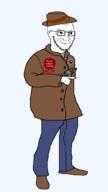 arm award closed_mouth clothes cowboy_hat dylan_butler full_body furfag furry glasses hat leg revolver school_shooter smile smug soyjak stubble tranny transgender_flag variant:soyak // 564x1000 // 55.9KB