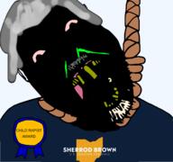 ack artist:supadrayk award booger grey_hair nigger ohio rope rotten_teeth sherrod_brown vantablack_skin // 1677x1569 // 527.4KB