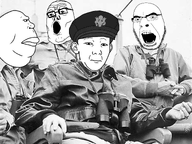 black_and_white douglas_macarthur irl_background military military_cap military_uniform variant:cobson variant:kuzjak variant:meximutt variant:tony_soprano_soyjak // 2000x1502 // 1.5MB