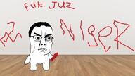 chud chuddy closed_mouth glasses holding_object jews kike meta:tagme nigger niggers pen red swastika variant:chudjak // 554x311 // 47.8KB
