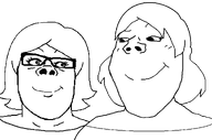 2soyjaks are_you_soying_what_im_soying female glasses looking_at_each_other series:foidjaks series:trios_&_duos smile soyjak subvariant:female_a24_slowburn subvariant:gapejak_female template transparent_background variant:a24_slowburn_soyjak variant:gapejak // 1296x858 // 27.4KB