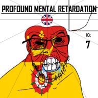 angry bald bell_curve black_eyes black_hole black_sclera british clenched_teeth closed_mouth country cracked_teeth crown drool ear england flag flag:hampshire flag:united_kingdom flower glasses hair hampshire iq iq_bell_curve mustache nightmare_fuel no_pupils plant profound_mental_retardation retard rose soyjak stubble text tudor_rose united_kingdom variant:feraljak wrinkles // 1024x1024 // 126.7KB