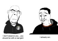 3soyjaks badge closed_eyes clothes ear glasses hair happy hoodie sad smile stubble text thumbs_up variant:a24_slowburn_soyjak variant:chudjak variant:cobson // 640x455 // 112.2KB