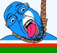 ack dead flag flag:sakha glasses hair hanging open_mouth rope russia sakha skin soyjak stubble suicide teeth tongue transparent transparent_background variant:bernd white yellow_teeth // 768x719 // 39.9KB