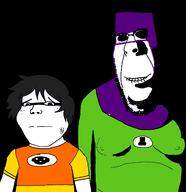 2soyjaks bandage biting_lip cartoon closed_mouth clothes evil fanboy_and_chum_chum fat glasses hair hat nickelodeon ominous scared shadow smile soyjak stubble subvariant:hornyson subvariant:shoyta superhero variant:cobson variant:gapejak // 1600x1650 // 168.8KB