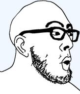 ear glasses half_open_mouth looking_to_the_right meta:keep_drama_away_from_this_post_diddyblud soyjak stubble subvariant:nojak_34 template thick_eyebrows traced transparent_background variant:nojak // 443x523 // 87.0KB