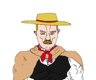 arequipa aryan blond characato clothes gaucho green_eyes hat loncco mustache neckerchief poncho scarf subvariant:chudjak_front subvariant:muscular_chud variant:chudjak vein vest white_skin // 1416x1179 // 286.1KB
