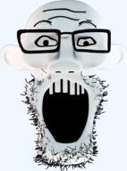 3d animated ear glasses monkey moving open_mouth soyjak stubble subvariant:monkeyplier variant:markiplier_soyjak // 1080x1080 // 1.4MB
