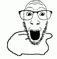 animated dance glasses open_mouth soyjak stubble variant:dylanjak // 268x274 // 13.6KB