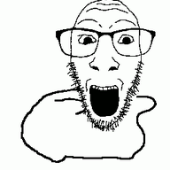 animated dance glasses open_mouth soyjak stubble variant:dylanjak // 268x274 // 13.6KB