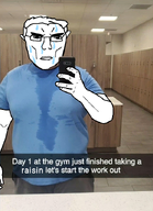 fat gym holding_object mirror phone raisin subvariant:unbotheredchud sweating variant:chudjak // 509x705 // 471.8KB