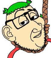 4chan anime clothes ear glasses green_hair hair hanging rope smug soyjak stubble suicide variant:smugjak white_skin yotsoyba // 428x482 // 55.9KB