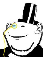 closed_mouth clothes ear hat monocle smile soyjak stubble suit top_hat variant:impish_soyak_ears // 600x802 // 111.5KB