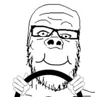 driving glasses hand smile soyjak stubble variant:a24_slowburn_soyjak // 450x459 // 17.0KB