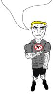 animal animal_abuse blue_eyes buff circle clothes crossed_out dog dog_free dogs grey muscles red_circle speech_bubble speech_bubble_empty subvariant:chudjak_front subvariant:unbotheredchud tdd text total_dog_death tshirt variant:chudjak yellow_hair // 910x1608 // 76.1KB