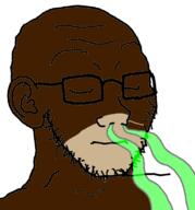 bobo_the_sharty_janny closed_eyes closed_mouth ear glasses monkey neutral smelling soyjak stubble variant:soyak // 715x767 // 89.0KB