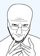 glasses hand looking_at_you soyjak stubble template transparent_background variant:eviljak // 700x967 // 24.7KB