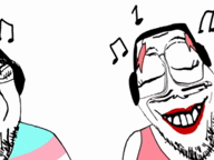 2soyjaks alightmotion balding byonbyon closed_eyes closed_mouth deformed eyelashes flag:transgender_pride_flag glasses hair headphones lipstick music pink_hair poyopoyo subvariant:chudfaggot subvariant:mickybrapcuckhouse tranny variant:bernd video // 960x720, 13.7s // 6.2MB