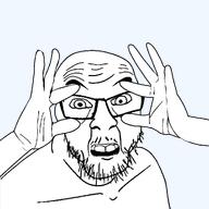 glasses hand holding_eyes looking_at_you open_mouth sleepy stubble transparent_background variant:feraljak // 1000x1000 // 134.5KB