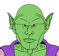antenna clothes dragon_ball dragon_ball_z ear green_skin mouth_closed muscles no_background no_eyebrows no_glasses no_stubble piccolo purple_shirt smirk subvariant:beautiful_trevorwarrior transparent_background variant:disgusting_trevorcreature // 1606x1536 // 118.7KB