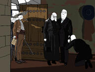 Maximilian_I_of_Mexico army bayonet bowtie brick classical_art classical_art_parody clothes door execution eyes_closed eyes_open facing_away floor glasses hand jacket mexico necklace paper priest sad shading shadow shoe sombrero stubble subvariant:brazilmutt suit sword variant:cobson variant:feraljak variant:markiplier_soyjak wall // 1000x756 // 366.1KB