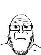 alternate closed_mouth downs_syndrome glasses looking_at_you neutral stubble subvariant:downplier variant:markiplier_soyjak // 600x800 // 30.0KB