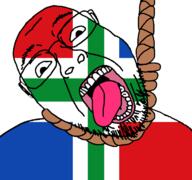 ack flag flag:groningen glasses groningen hair hanging netherlands open_mouth rope soyjak stubble suicide teeth tongue variant:bernd yellow_teeth // 768x719 // 32.0KB