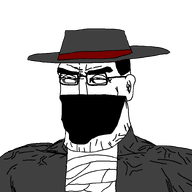 bandage buff clothes dunchenman_(user) glasses grey_shirt hat mask meta:namefags subvariant:perceptive_chud variant:chudjak // 799x799 // 39.8KB