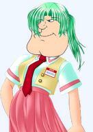 dress green_hair higurashi higurashi_no_naku_koro_ni meta:barely_ias name_tag ryukishi07 snca sonozaki_mion subvariant:mexiaryan variant:meximutt visual_novel warrior-z_(user) // 1300x1836 // 1.9MB