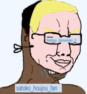 2soyjaks black_skin glasses mask mental_illness meximutt namefags nathan_alexander_ii samefag satoko_houjou(namefag) shitskin variant:chudjak white_skin yellow_eyebrows yellow_hair // 700x753 // 159.5KB