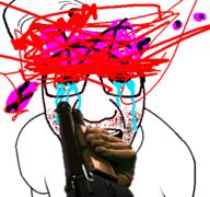 blood crying doom glasses gun hand meta:tagme poorly_drawn stubble variant:el_perro_rabioso // 427x400 // 81.1KB