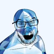 angry diamond gem gem_skin glasses open_mouth soyjak stubble variant:feraljak // 800x800 // 438.4KB