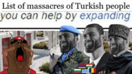 antenna army clothes cockroach country flag flag:armenia flag:bulgaria flag:greece flag:kurdistan flag:romania flag:serbia flag:turkiye georgia gigachad gravestone gun headband irl_background military military_beret military_uniform open_mouth soyjak star_and_crescent tongue turkiye turkroach variant:phillip wikipedia yellow_teeth // 1145x644 // 1.3MB