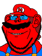 beetroot broot_(user) food glasses mario mario_hat red_skin series:brootiverse stubble super_mario variant:impish_soyak_ears vegetable // 598x800 // 24.0KB