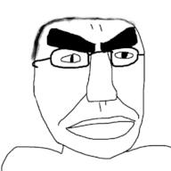 glasses hair soyjak subvariant:dean template variant:chudjak // 1200x1200 // 85.3KB